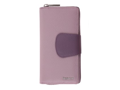 Velká dámská kožená peněženka na výšku se zapínáním Segali 7617 Orchid fialová