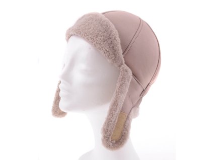 Dětská kožešinová ušanka z ovčiny DU10 béžový napalan