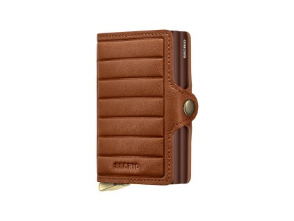 Dvojité pouzdro na karty SECRID PREMIUM Twinwallet Emboss Lines Cognac koňakově hnědé