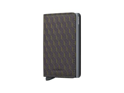 Kožená peněženka SECRID Slimwallet Optical Grey Yellow šedá