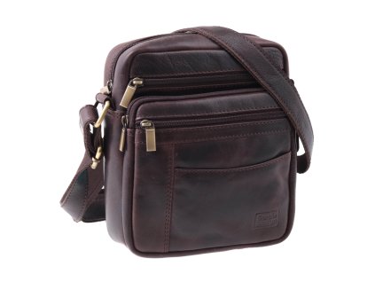 Pánská kožená taška přes rameno Sendi ASEN tmavě hnědá