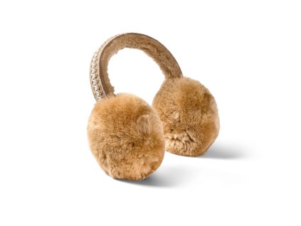 kožešinové klapky na uši z alpaky hnědé