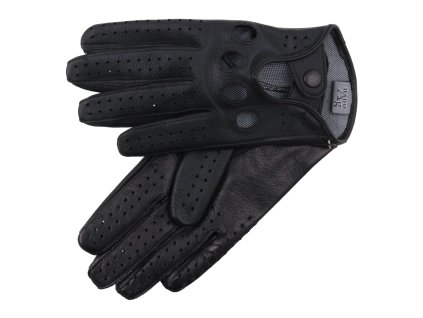 Řidičské rukavice BOHEM z černé jelení kůže s podšívkou NanoAg