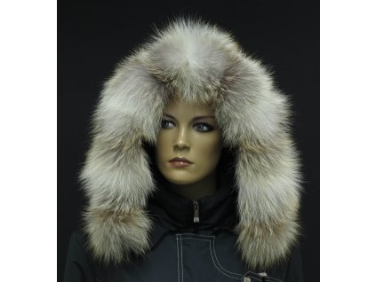 Kožešinový lem na kapuci z goldplatinové lišky - 7077