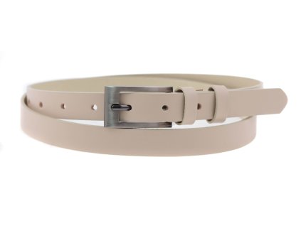 Dámský úzký kožený opasek Špongr 2086 krémový