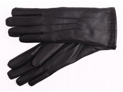 Dámské kožené rukavice zateplené kožešinou 4168 černé (Velikost 8")