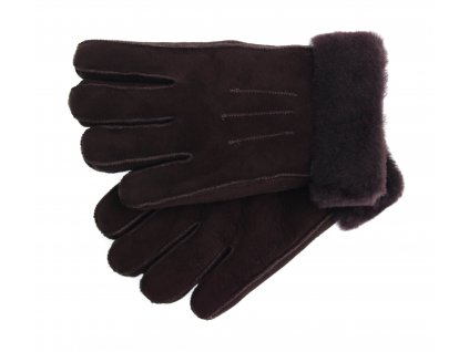 Kožušinové rukavice prstové PRD59 tmavo hnedé veľ. S/M