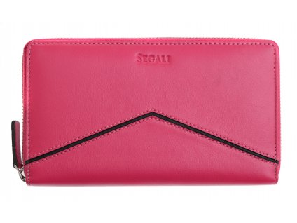 Dámský kožený penál Segali 7079 hot pink růžový