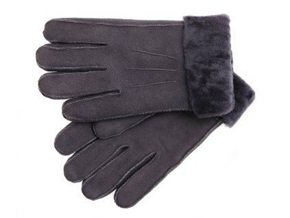Kožušinové rukavice prstové PR5 šedé veľ. M/L
