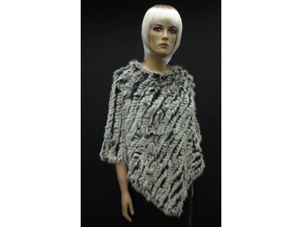 Kožešinové pončo z králíka Eva Black&White 2. JAKOST VÝPRODEJ