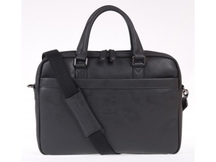 kvalitní černá pánská business taška z koženky s popruhem přes rameno