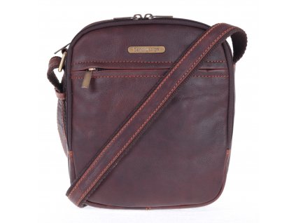 pánská kožená crossbody taška Sendi Design 1106 hnědá maštěná hovězina