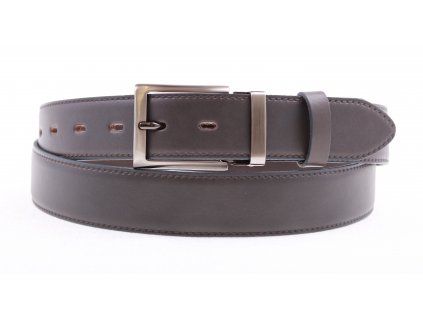Pánský kožený opasek společenský šedý