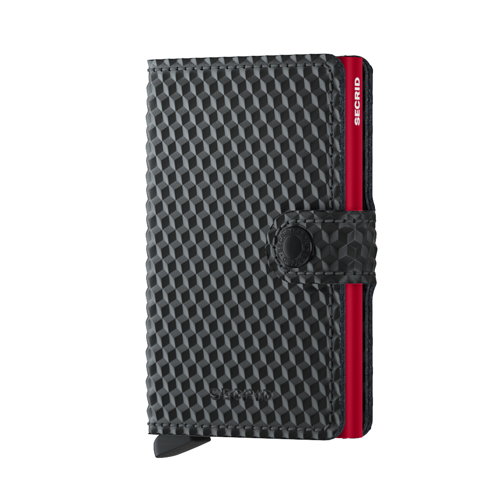 Kožené pouzdro na karty SECRID Miniwallet Cubic Black Red