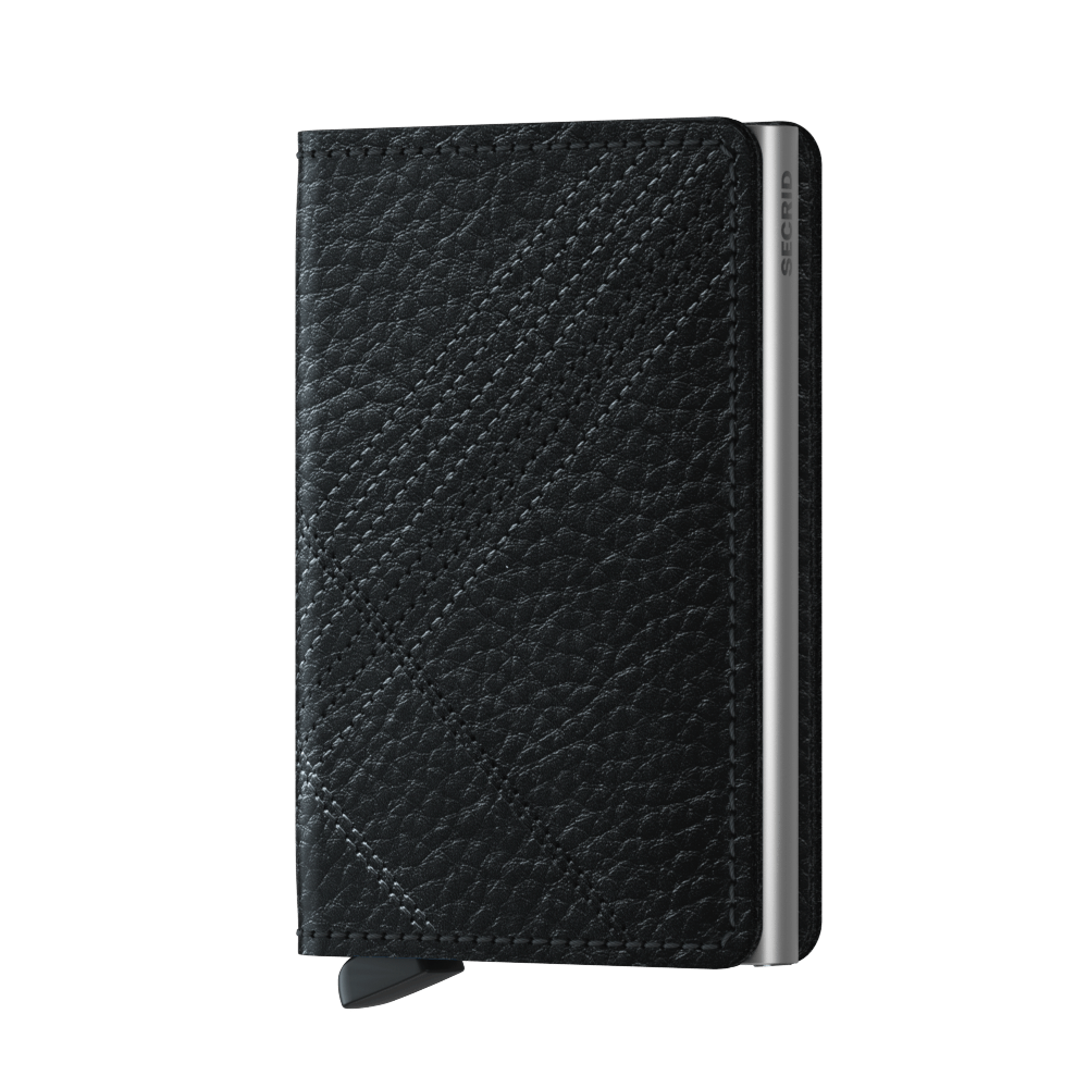 Kožená peněženka SECRID Slimwallet Stitch Linea Black černá