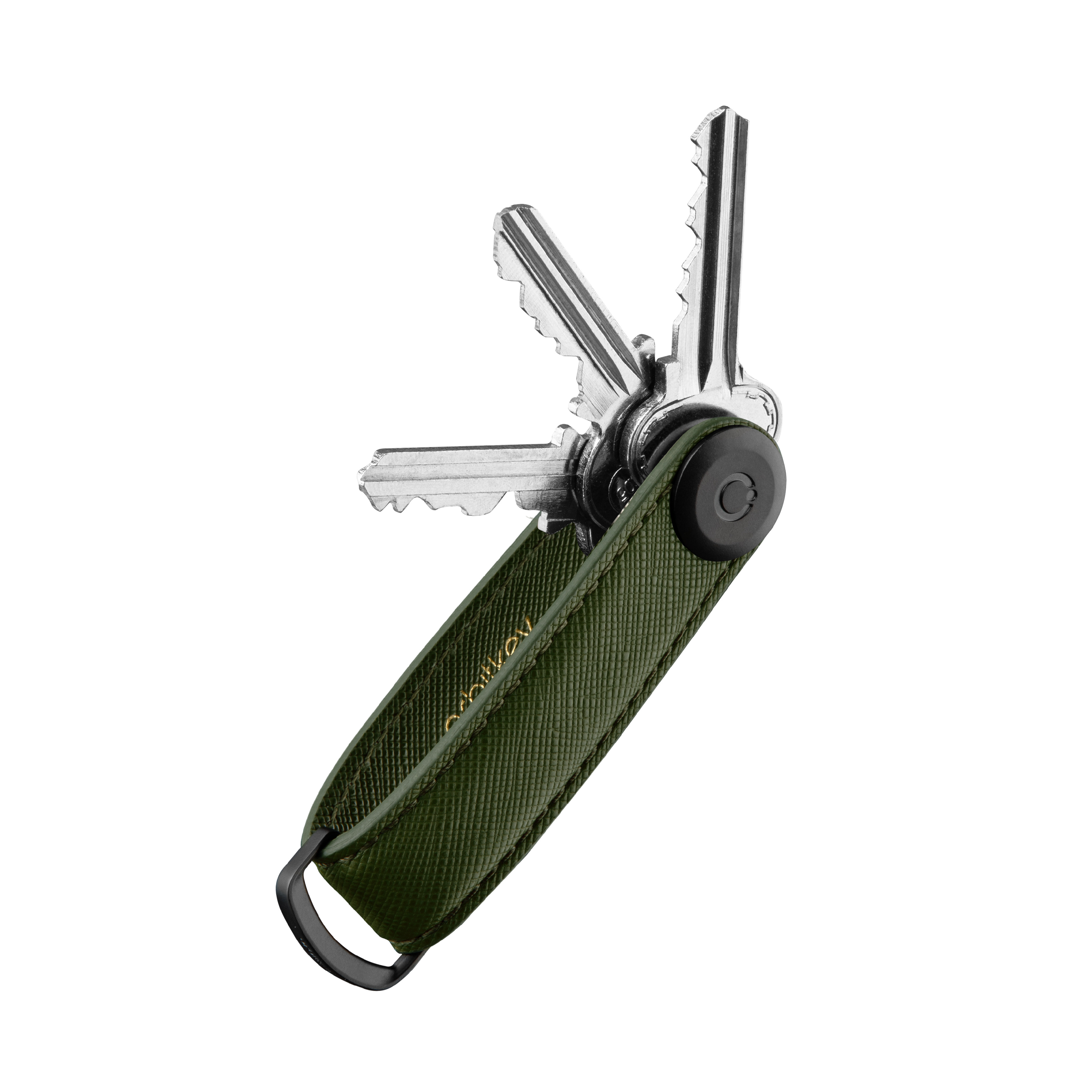 Kožená klíčenka Orbitkey 2.0 Saffiano Olive - olivově zelená