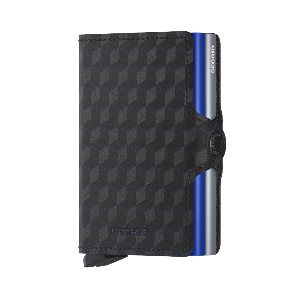 Dvojité pouzdro na karty SECRID Twinwallet Optical Titanium Blue