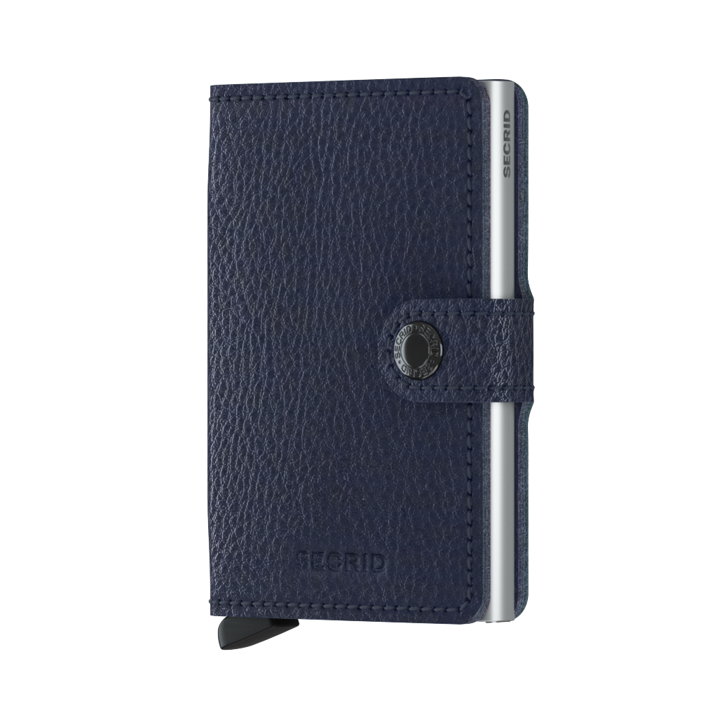 Kožená peněženka SECRID Miniwallet Veg Navy Silver tmavě modrá