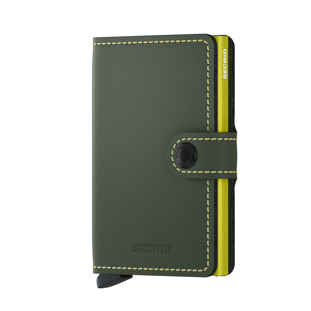 Kožené pouzdro na karty SECRID Miniwallet Matte Green & Lime zelené