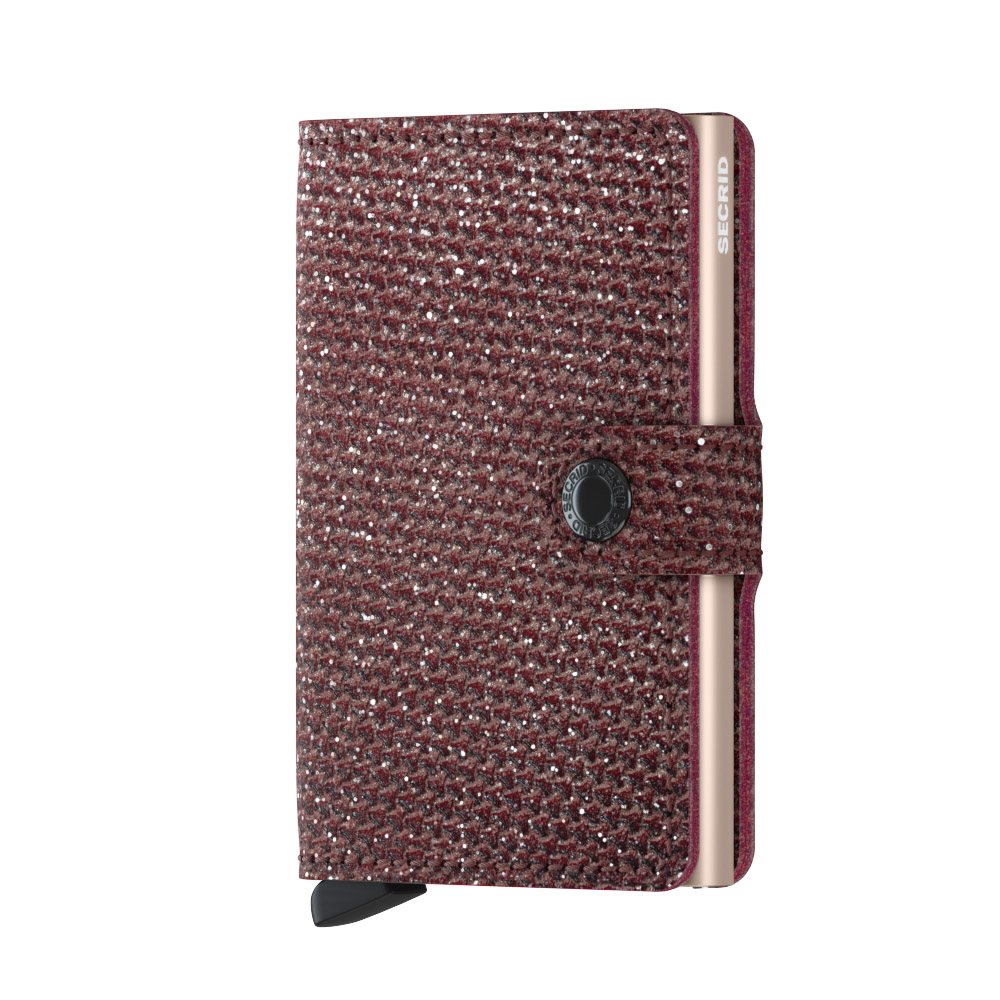 Kožené pouzdro na karty SECRID Miniwallet Sparkle Red třpytivé červené