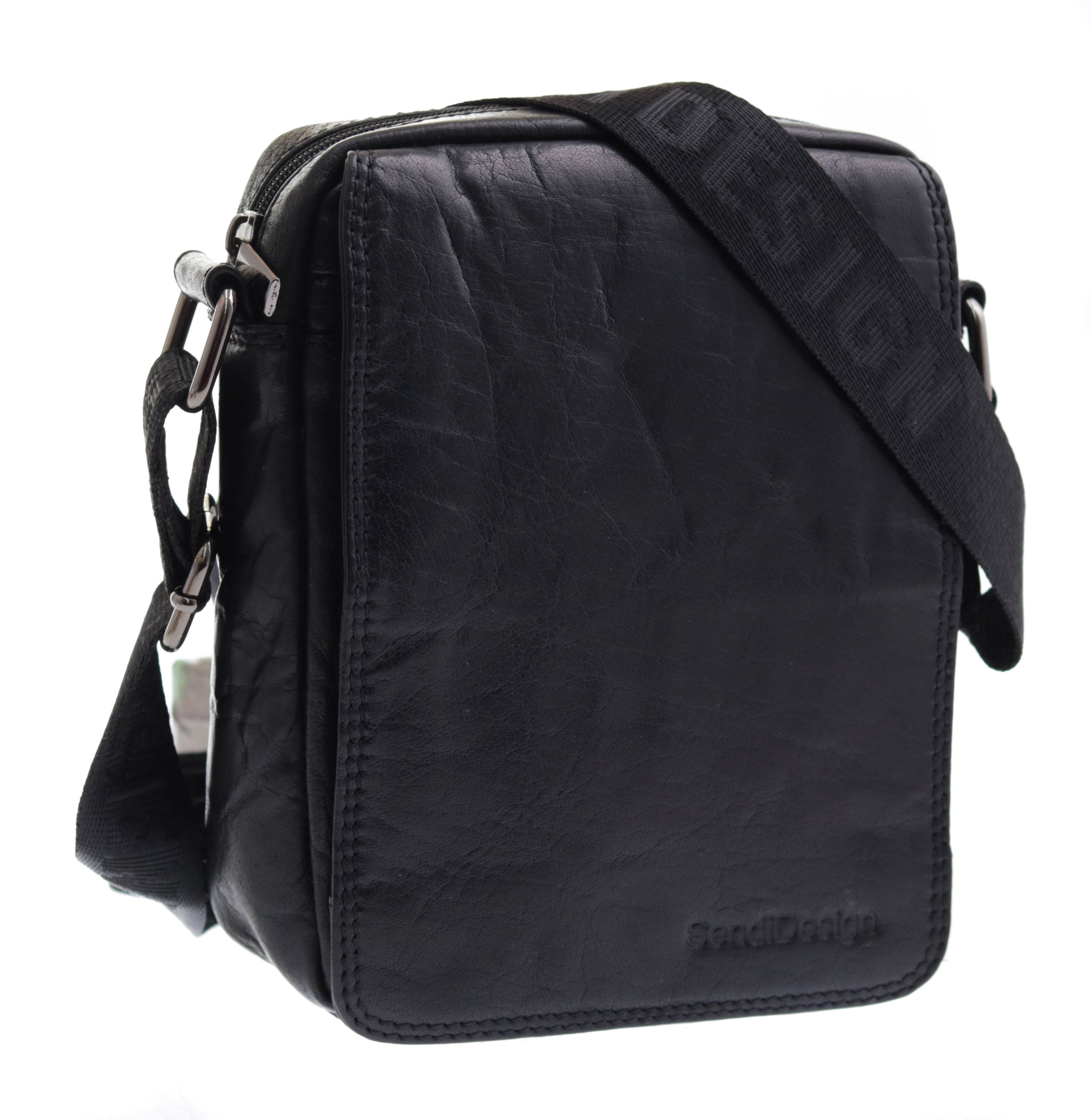 Pánská kožená crossbody taška Sendi Design B-52006 černá