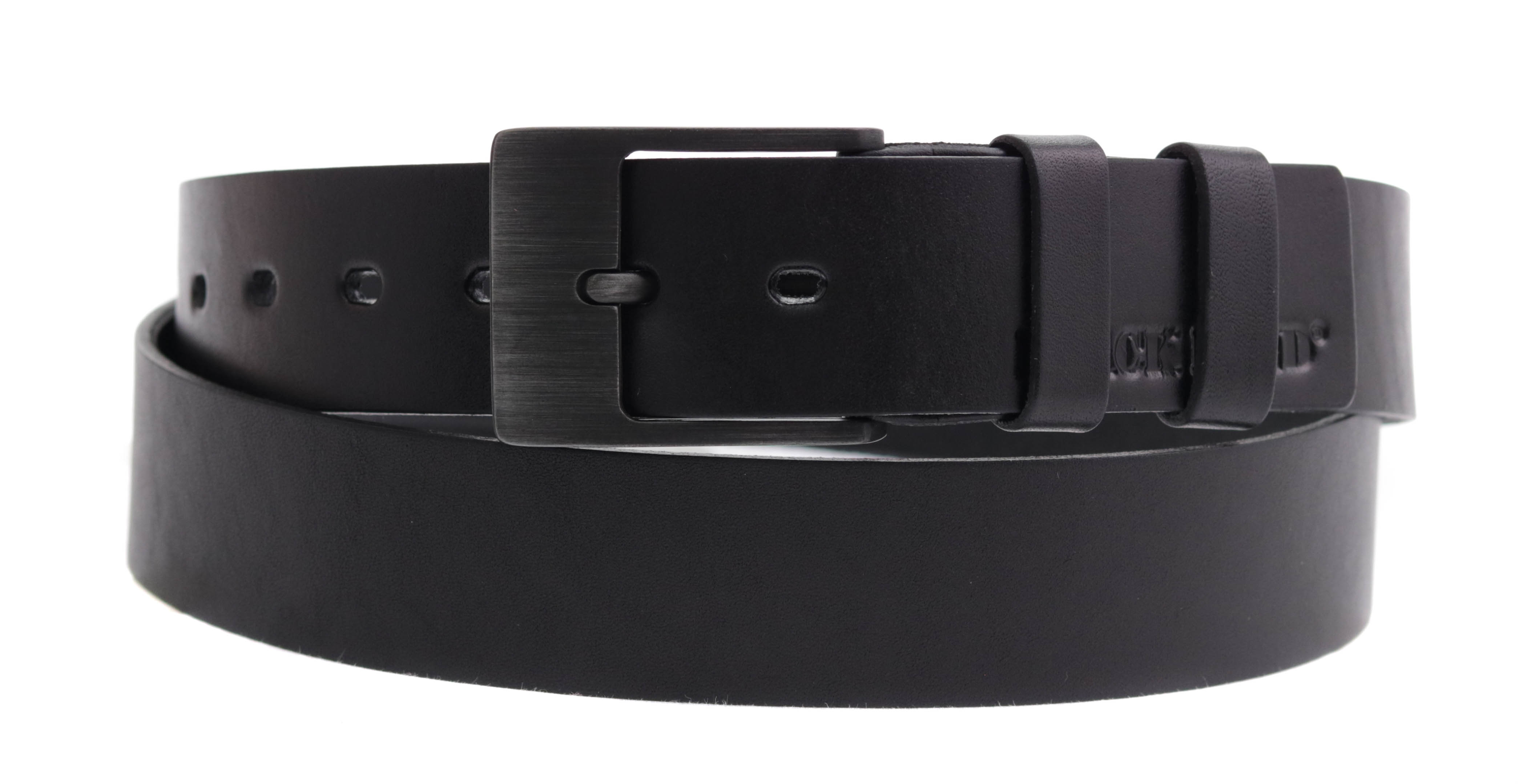 Kožený opasek Black Hand 004-98 černý Velikost = obvod pasu (cm): 85 cm