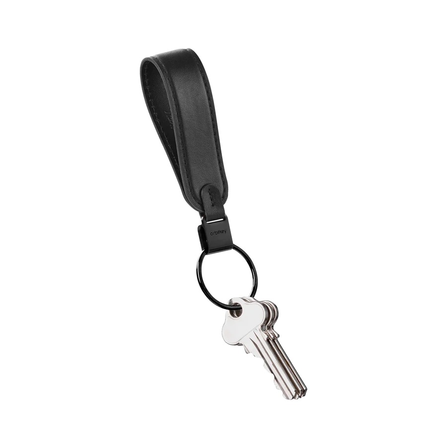 Kožené poutko na klíče Orbitkey Loop Keychain Black černé