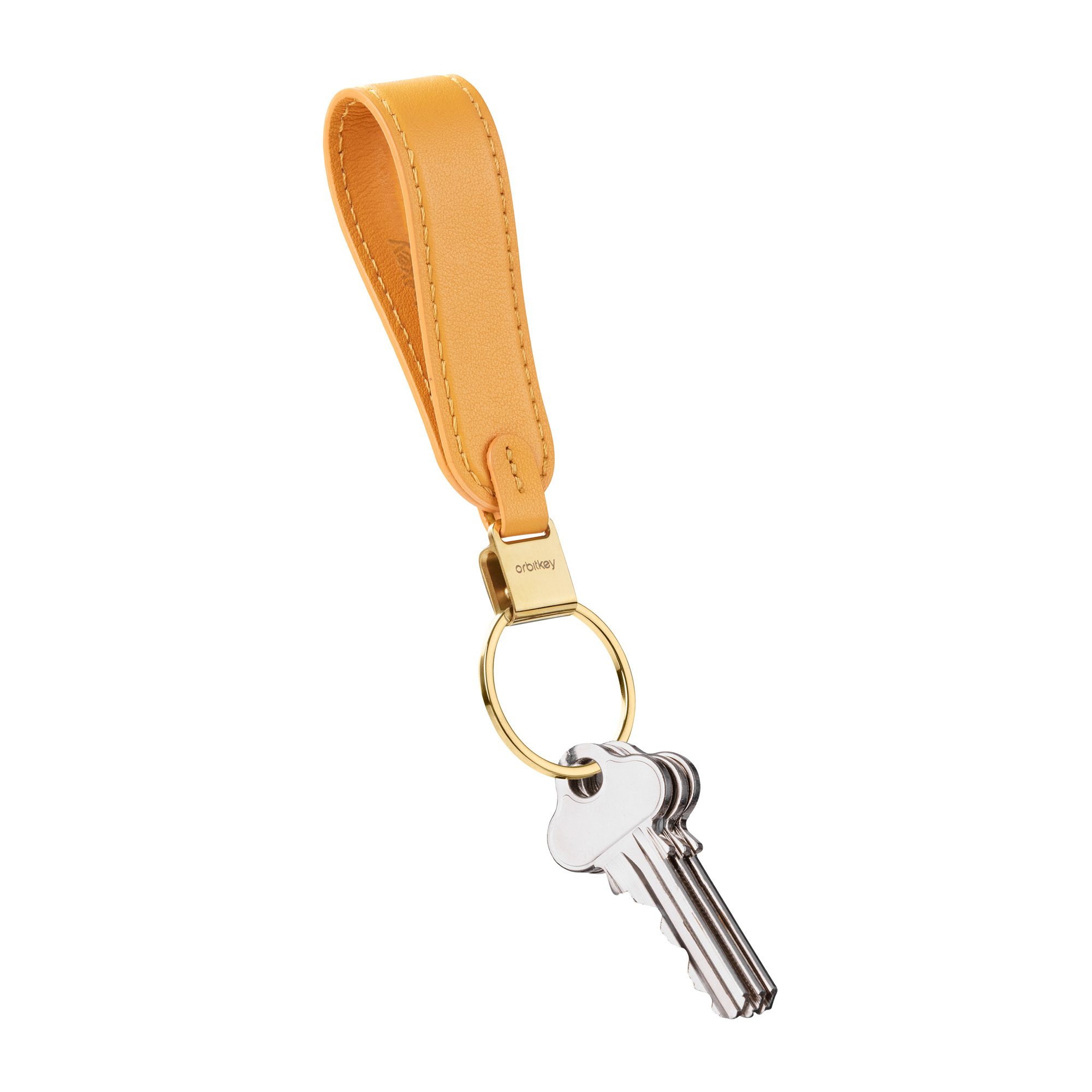 Kožené poutko na klíče Orbitkey Loop Keychain Orange oranžové