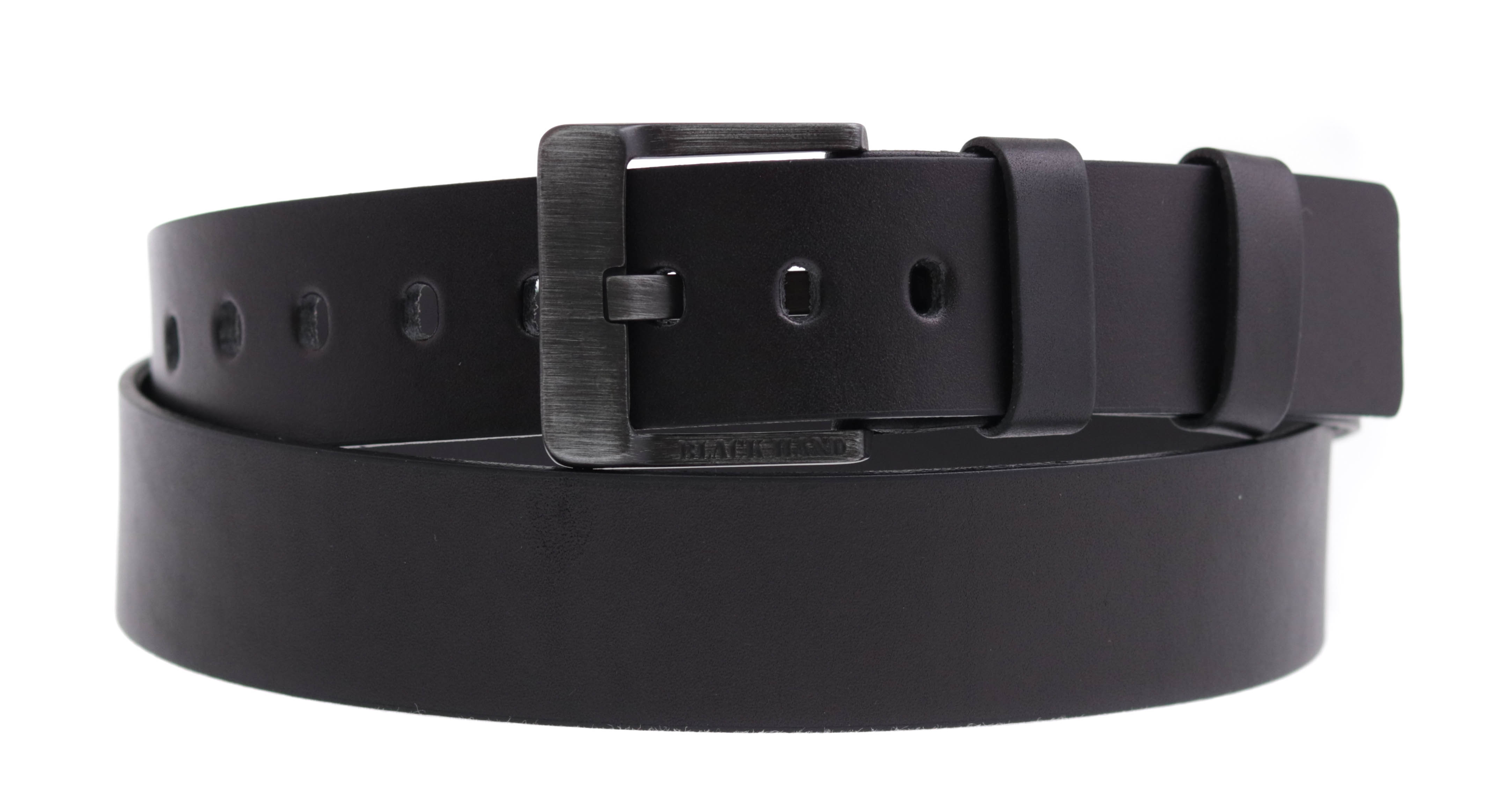 Dámský kožený pásek Black Hand 122-98 černý Velikost = obvod pasu (cm): 120 cm