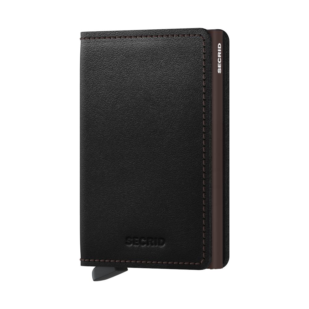 Kožená peněženka SECRID Slimwallet Original Black Brown černá s hnědým pouzdrem