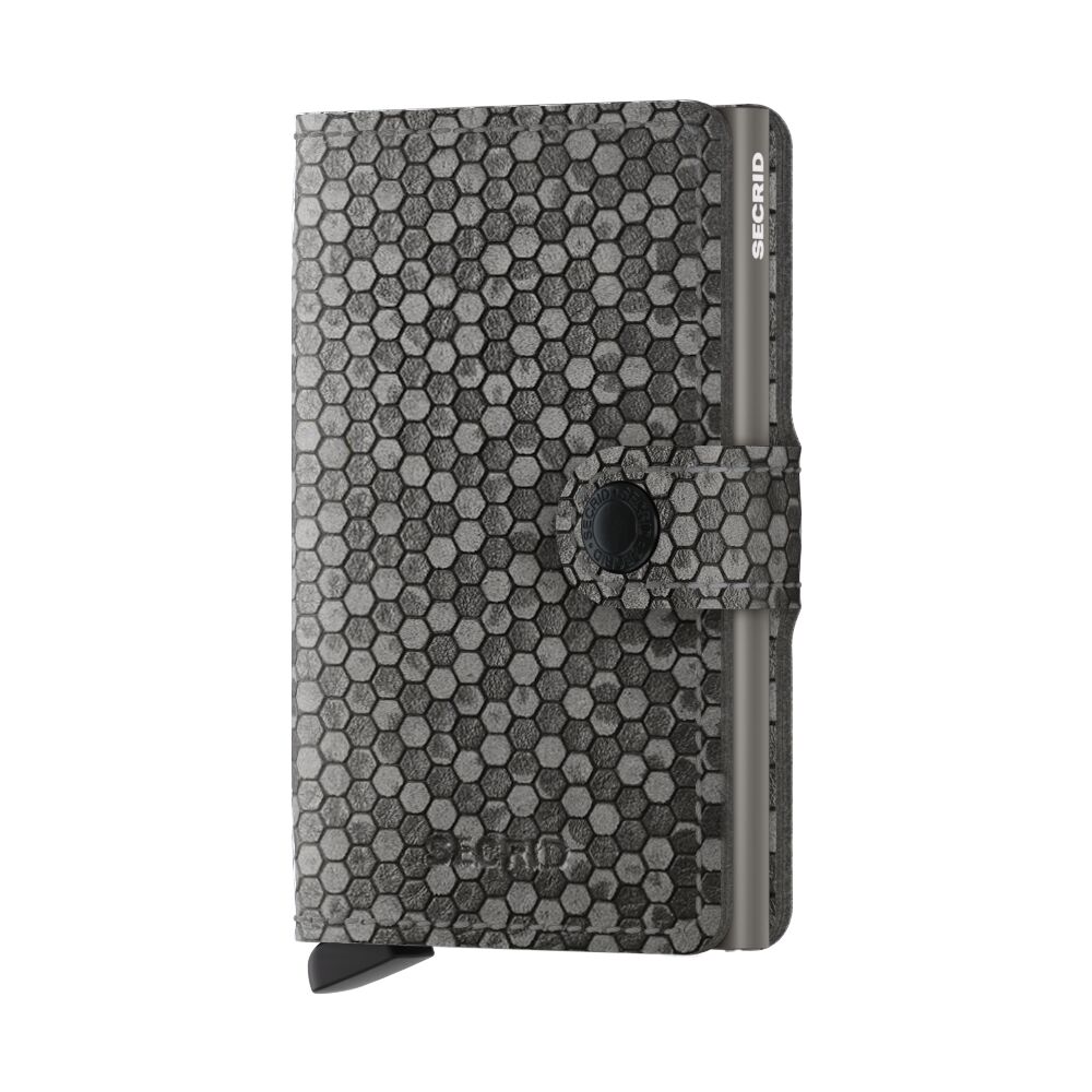 Kožené pouzdro na karty SECRID Miniwallet Hexagon Grey šedé