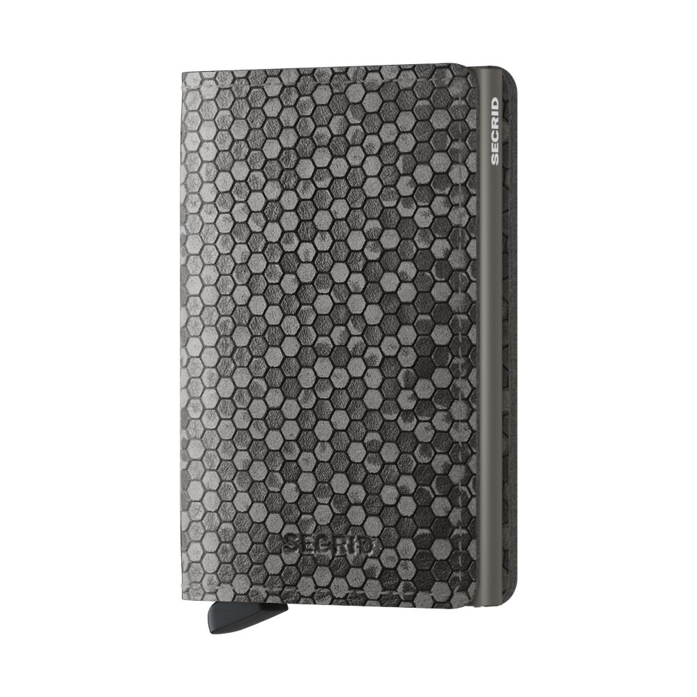 Kožené pouzdro na karty SECRID Slimwallet Hexagon Grey šedé