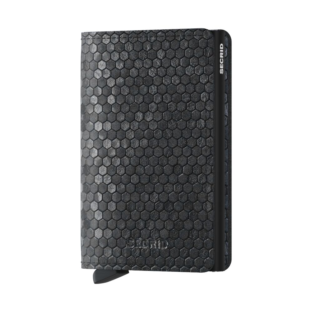Kožené pouzdro na karty SECRID Slimwallet Hexagon Black černé