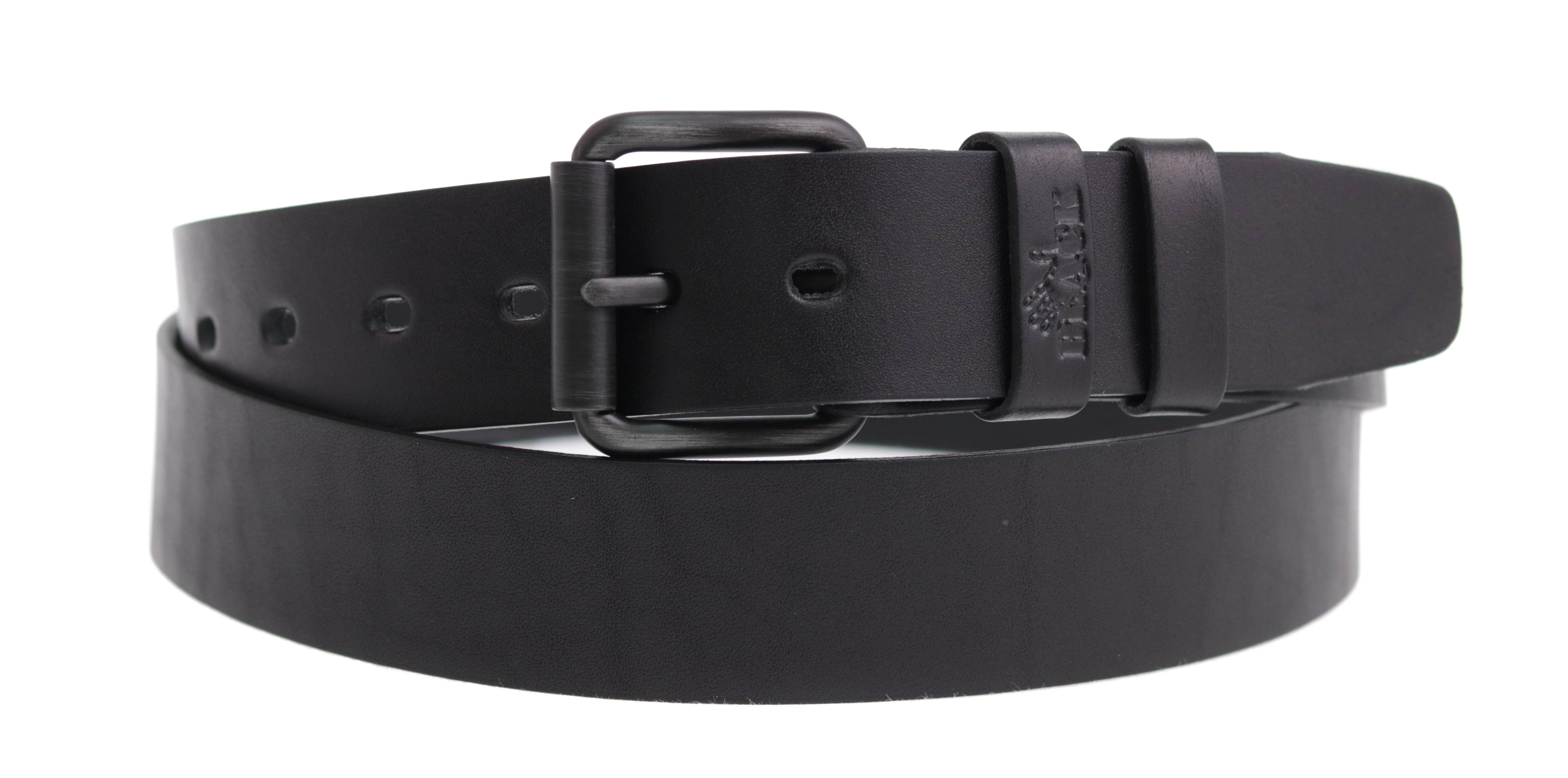 Pánský kožený opasek Black Hand 050-98 ROLLER černý Velikost = obvod pasu (cm): 100 cm