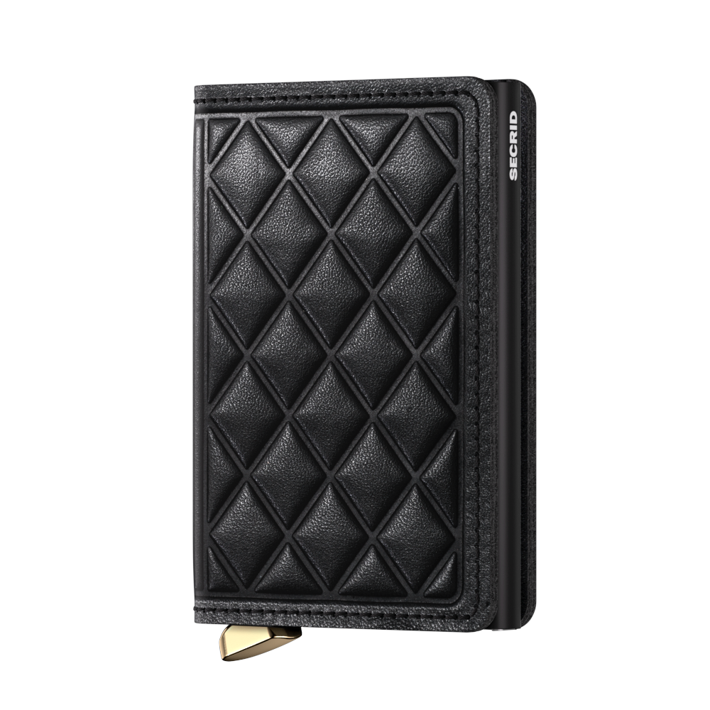 Kožená peněženka na karty SECRID PREMIUM Slimwallet Emboss Diamond Black černá