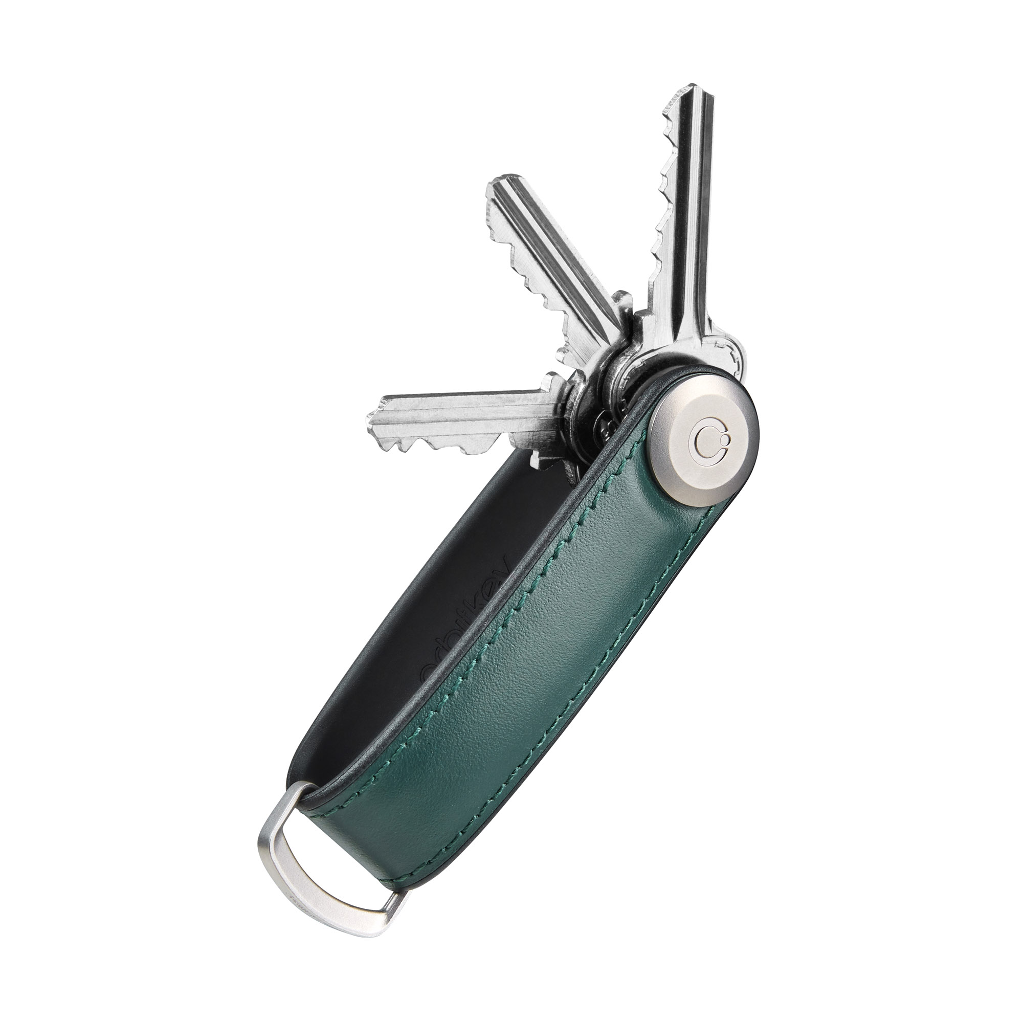Klíčenka Orbitkey 2.0 Hybrid Leather Pine Green zelená