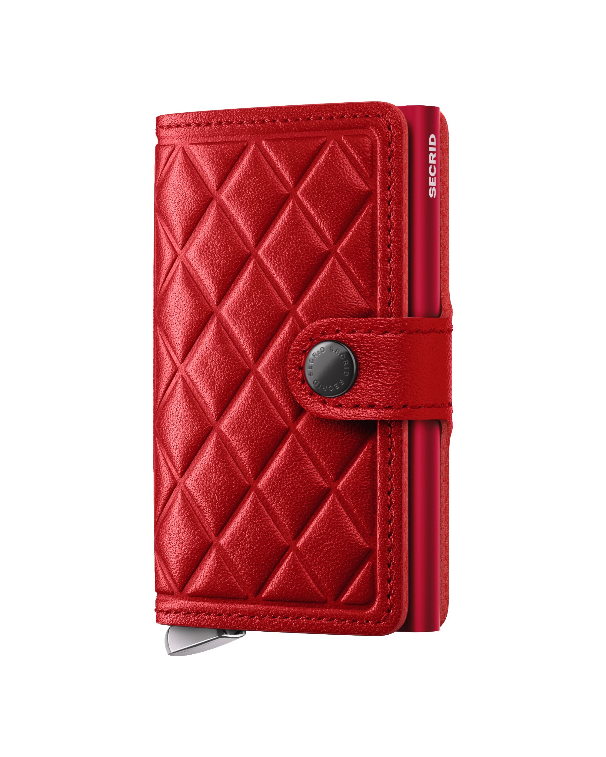 Kožená peněženka SECRID PREMIUM Miniwallet Emboss Diamond Red červená