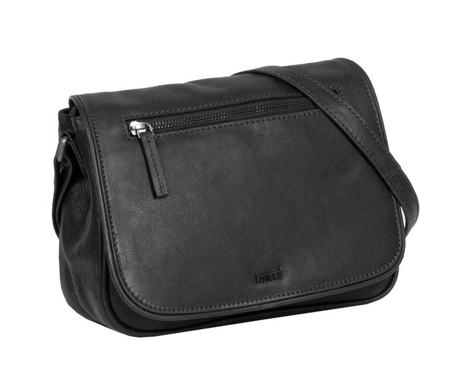 Dámská kožená crossbody kabelka Justified Melis černá