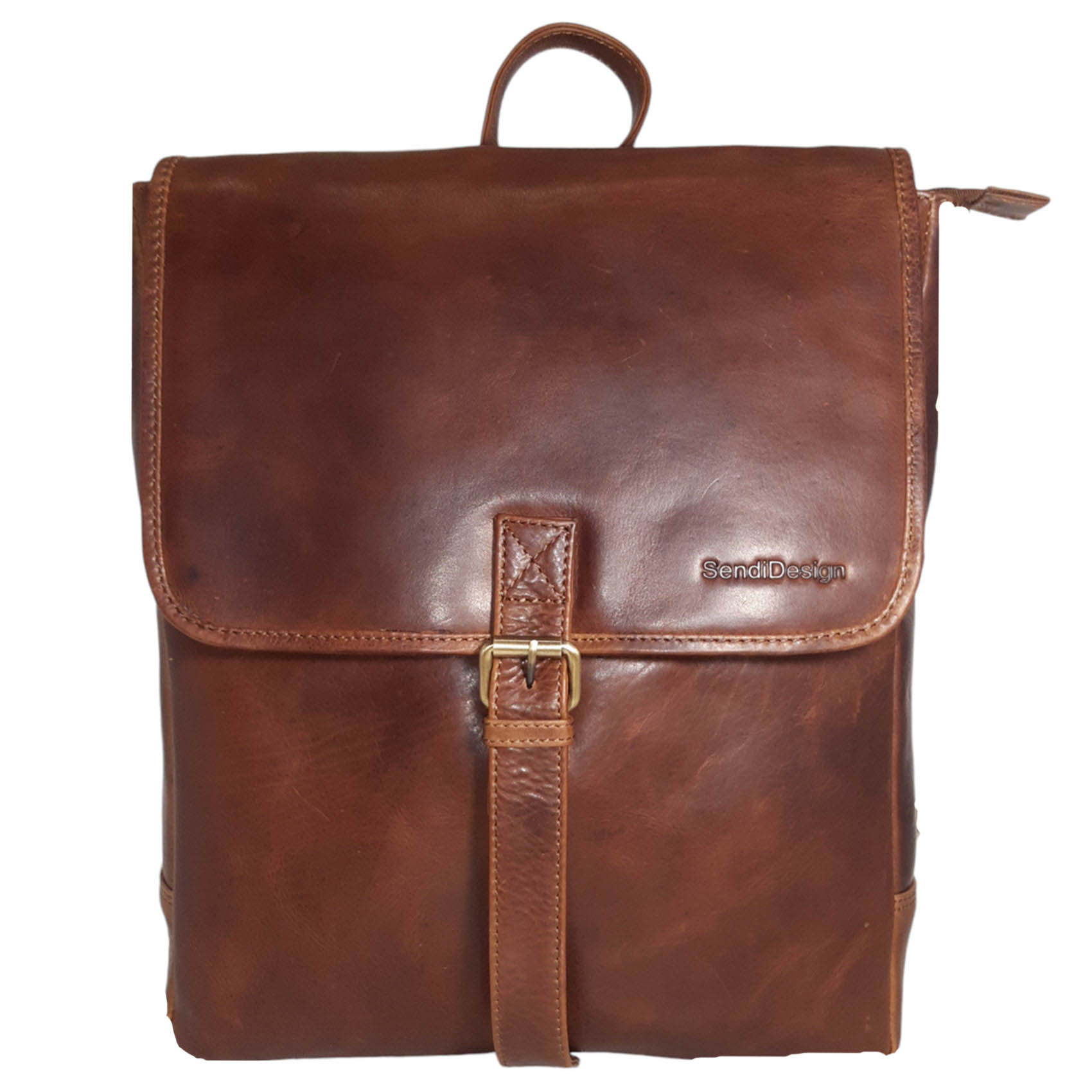 Sendi Design Kožený městský batoh na notebook Sendi Bard koňakový
