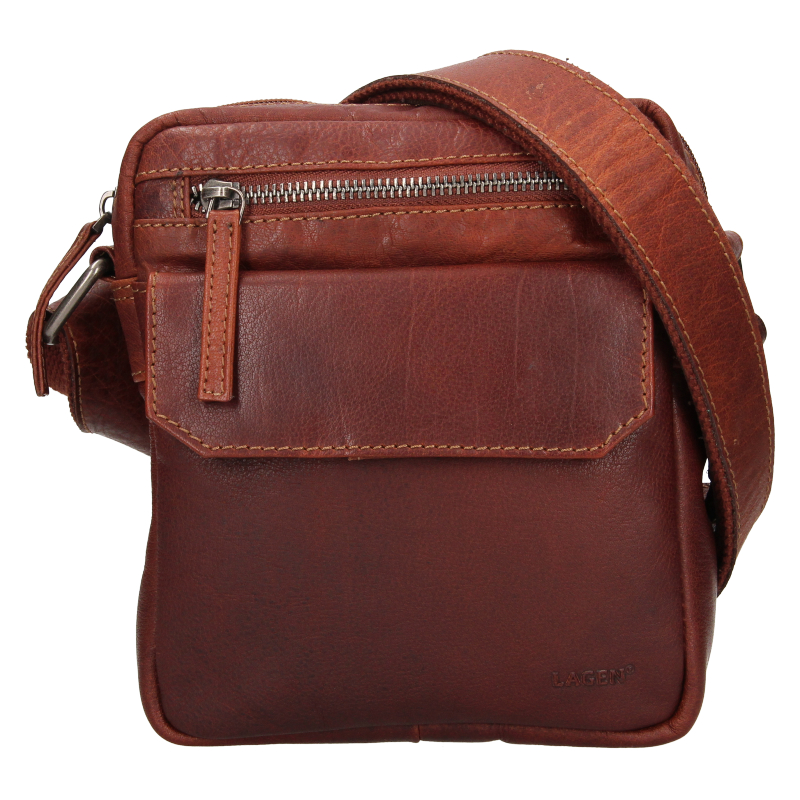 Pánská kožená taška přes rameno Lagen SAMUEL hnědá