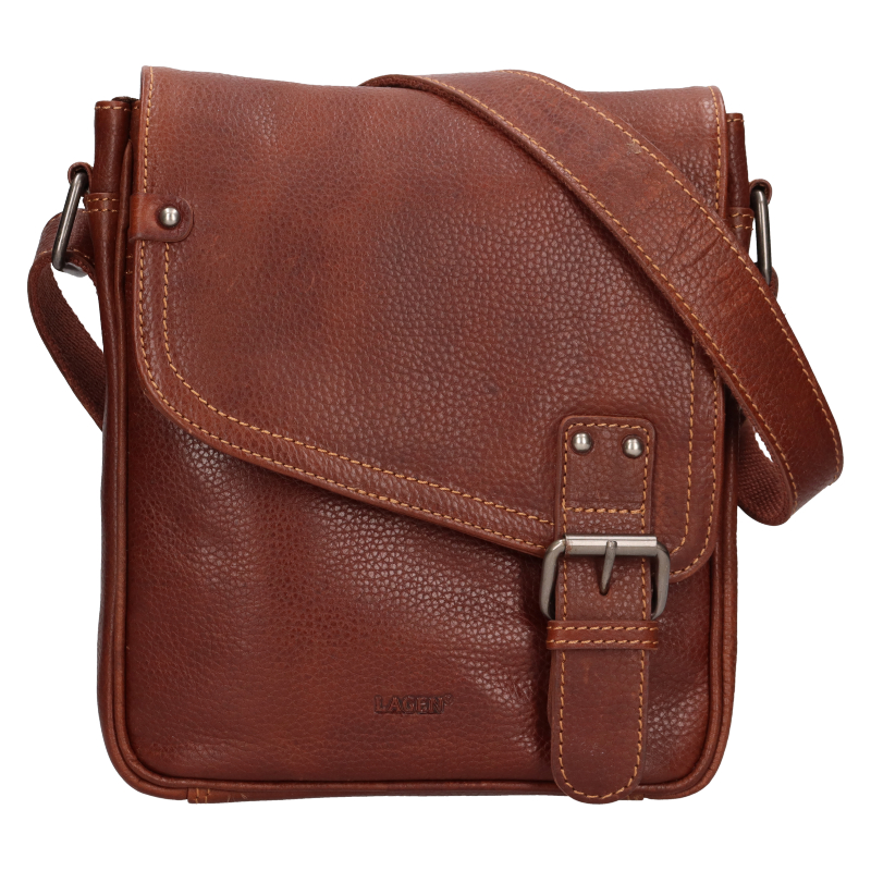 Pánská kožená taška přes rameno Lagen JASON hnědá