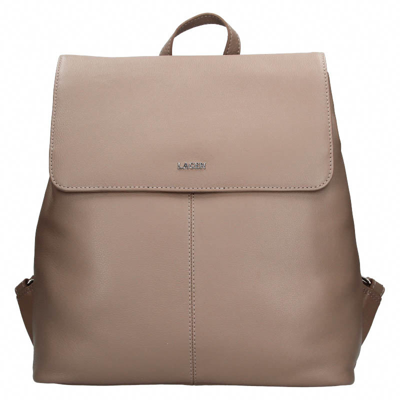 Dámsky kožený batoh Lagen GRETA Taupe šedohnedý