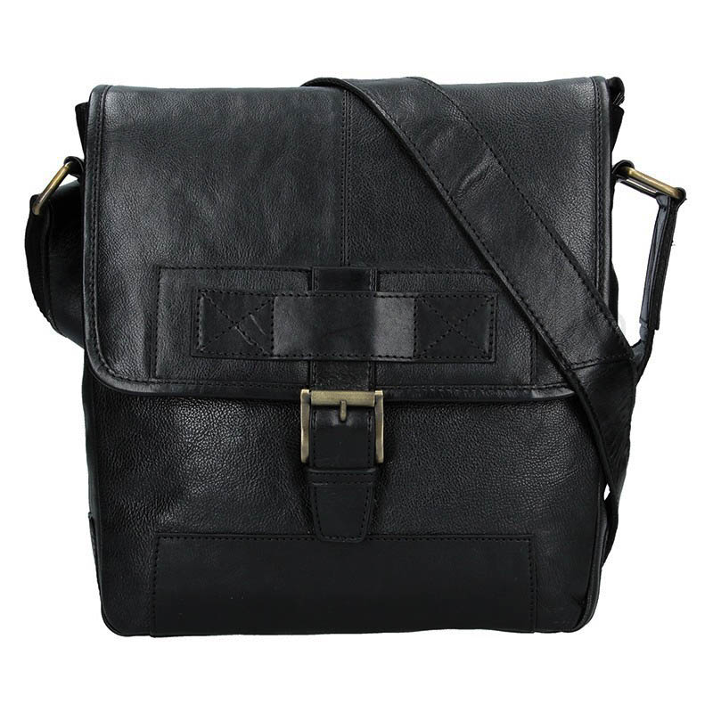 Pánská kožená taška přes rameno Lagen BENET černá