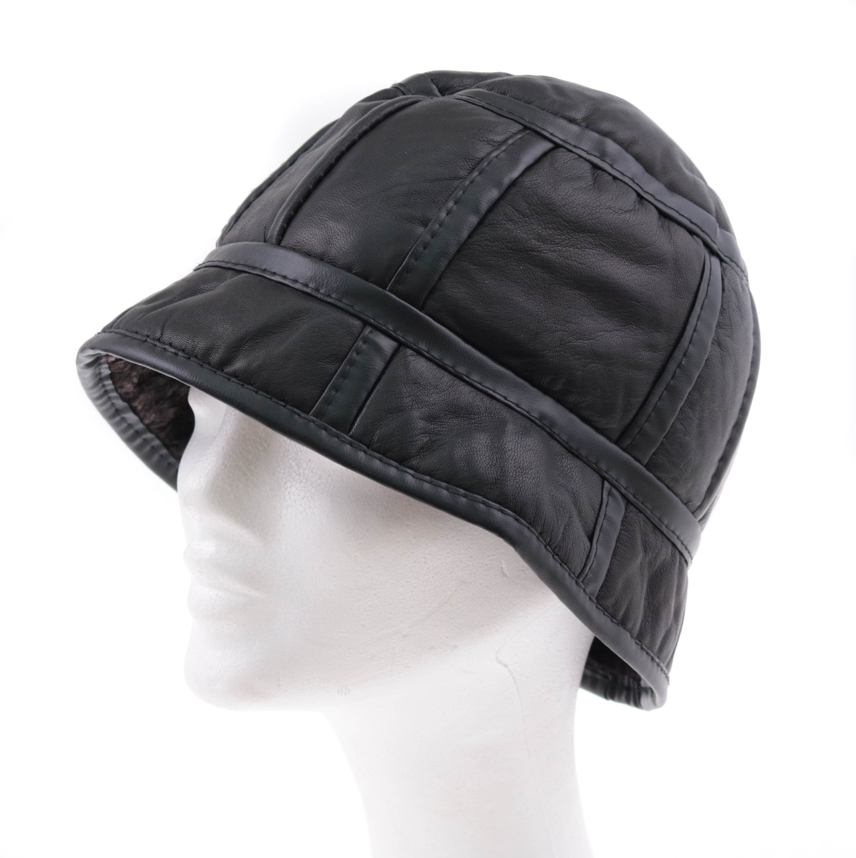 Špongr Kožešinový klobouk z ovčiny K09 černý napalan Velikost: 56/57 cm