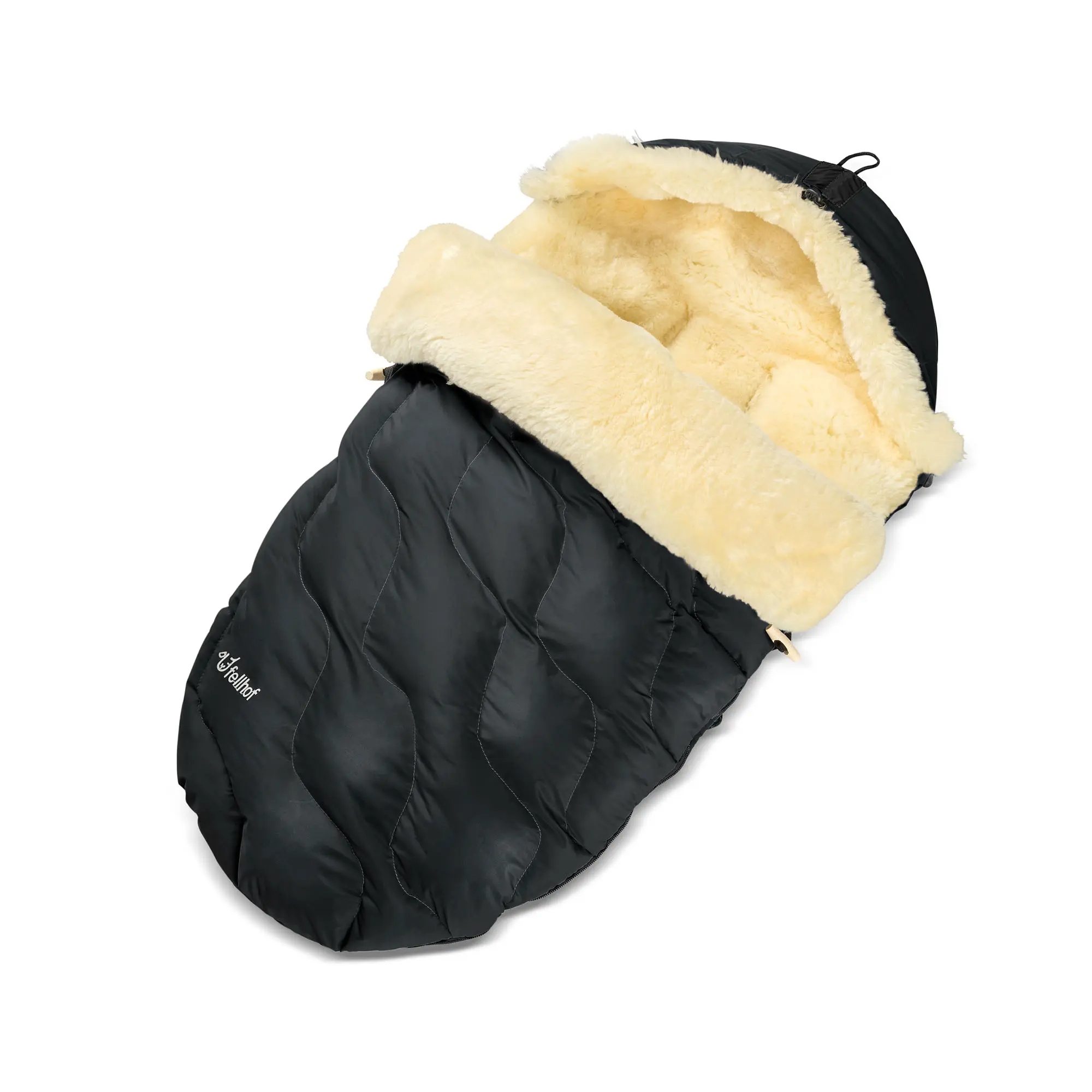 Zimní fusak do kočárku s beránkem Fellhof Winterberg Barva: černá
