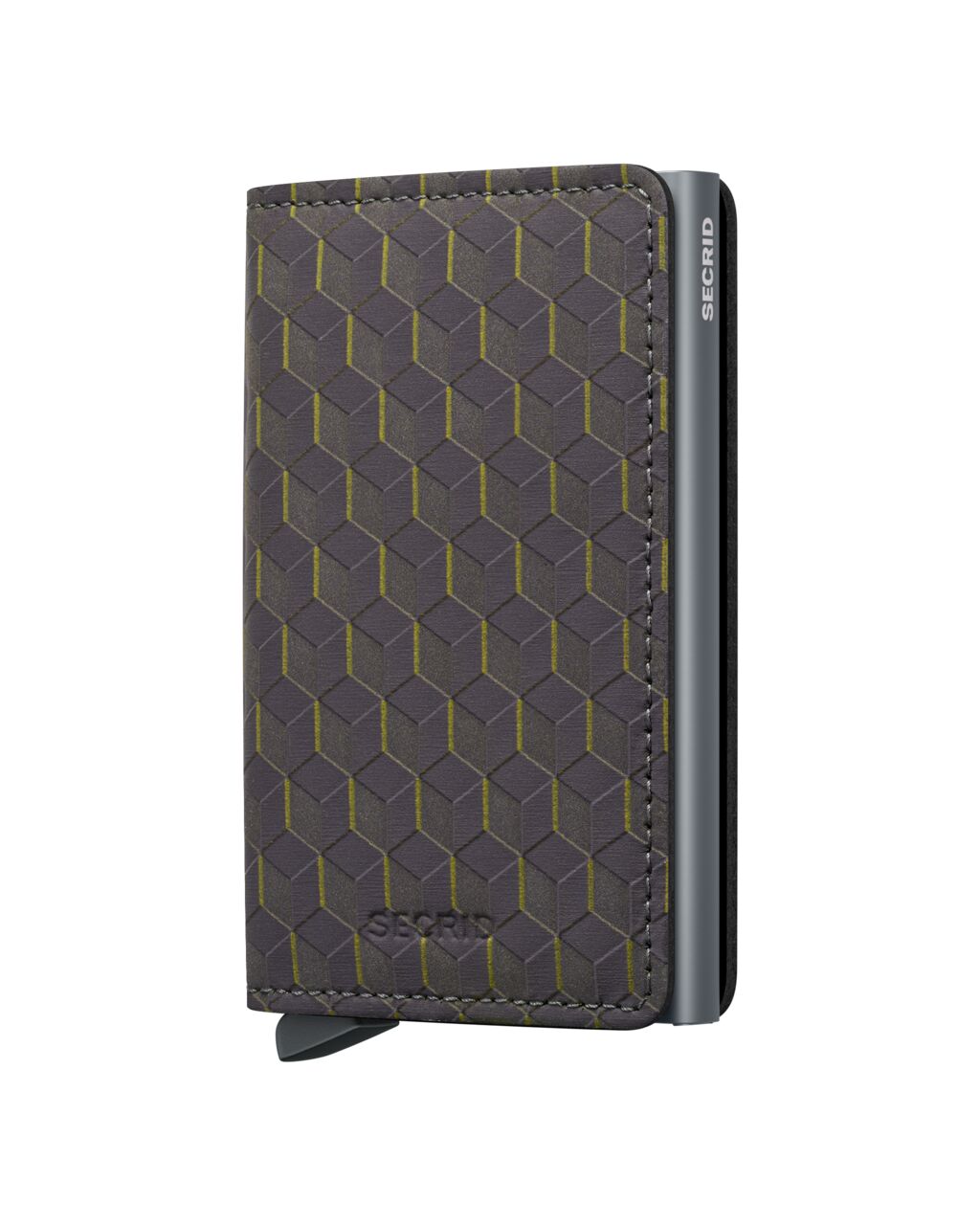 Kožená peněženka SECRID Slimwallet Optical Grey Yellow šedá
