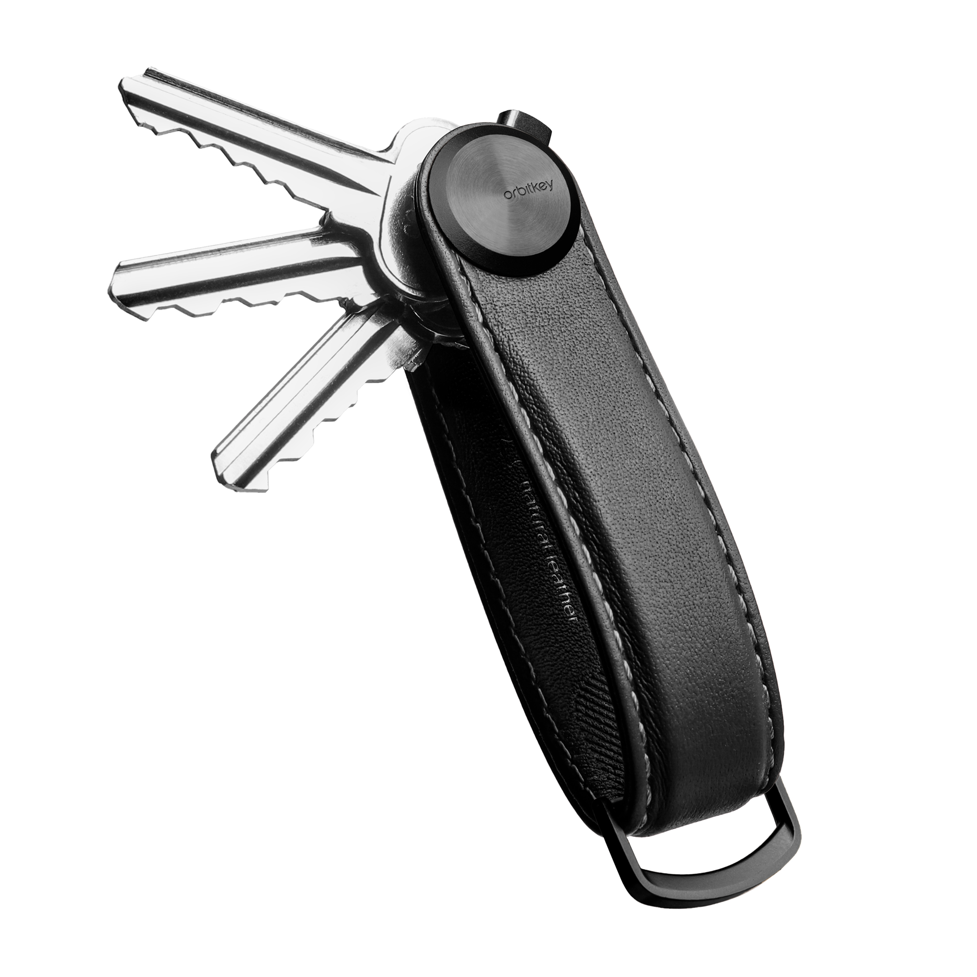 Levně Kožená klíčenka Orbitkey Pro Blackout černá