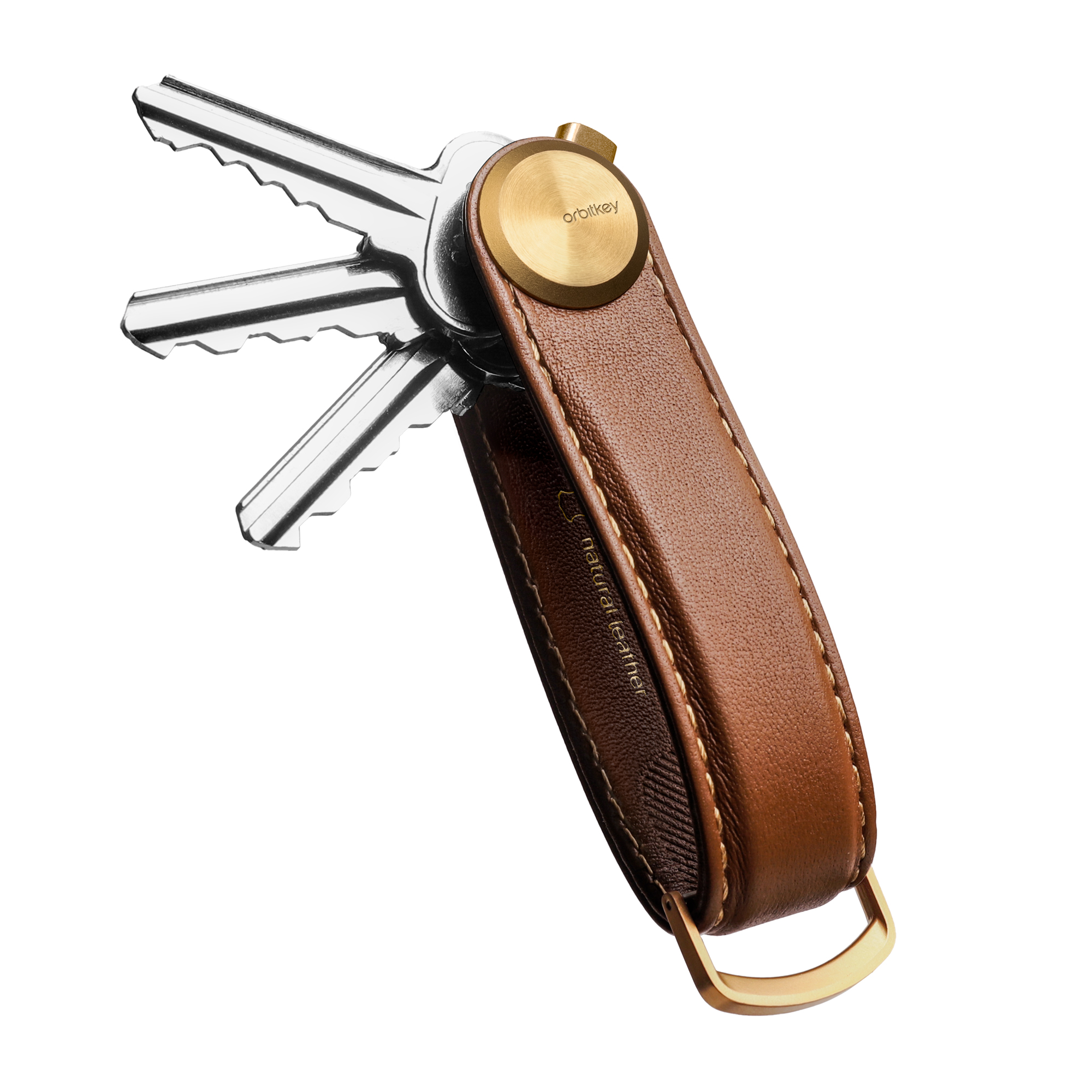 Kožená klíčenka Orbitkey Pro Cedar koňaková