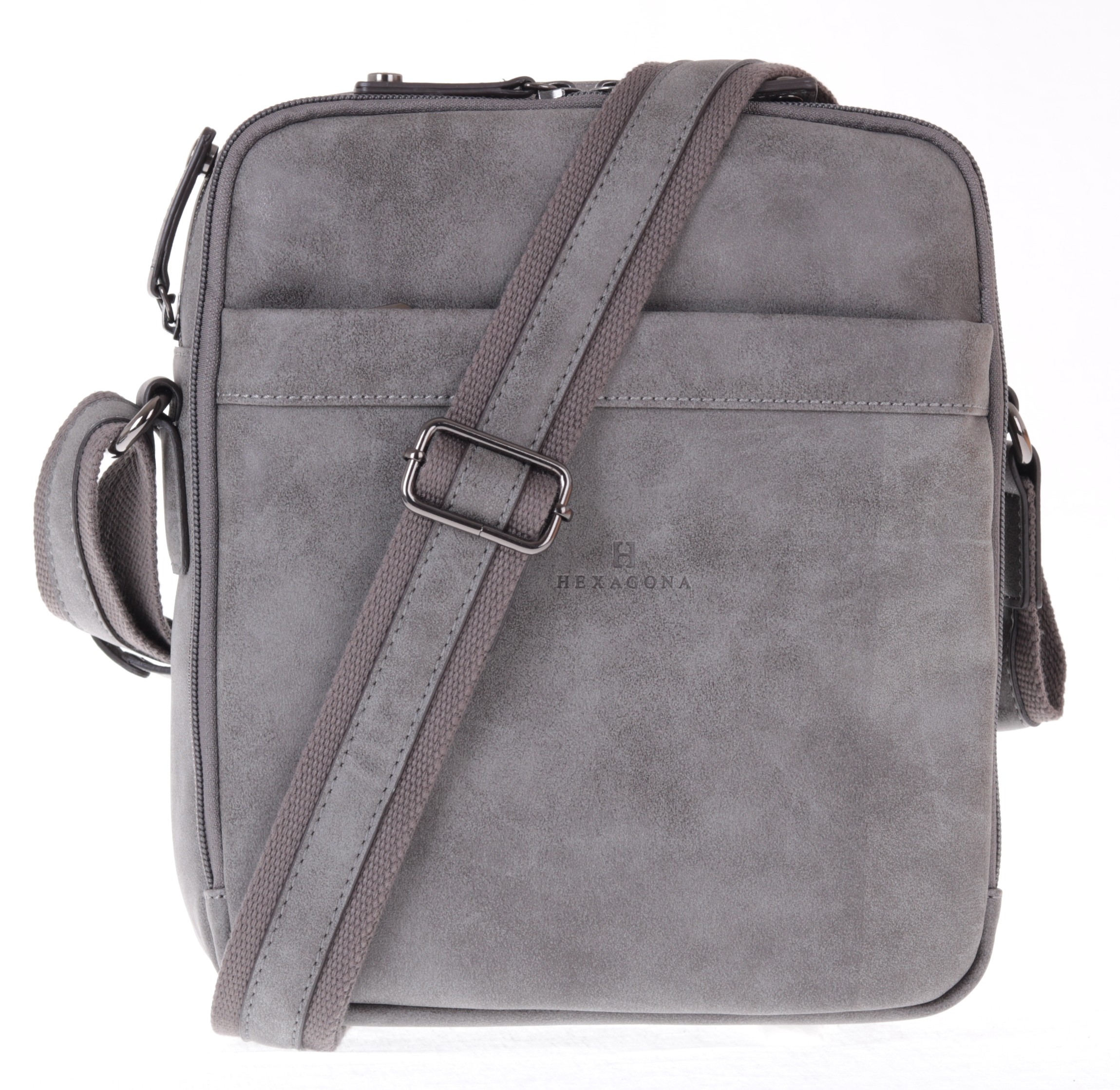 Hexagona Pánská koženková taška přes rameno 784629 šedá