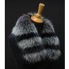 Krátka kožušina na kapucni z fínskeho mývala 6052 Black & White 60 cm